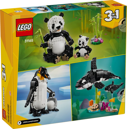 LEGO Creator Familia panda 3 en 1: Pandas, Orcas y Pingüinos
