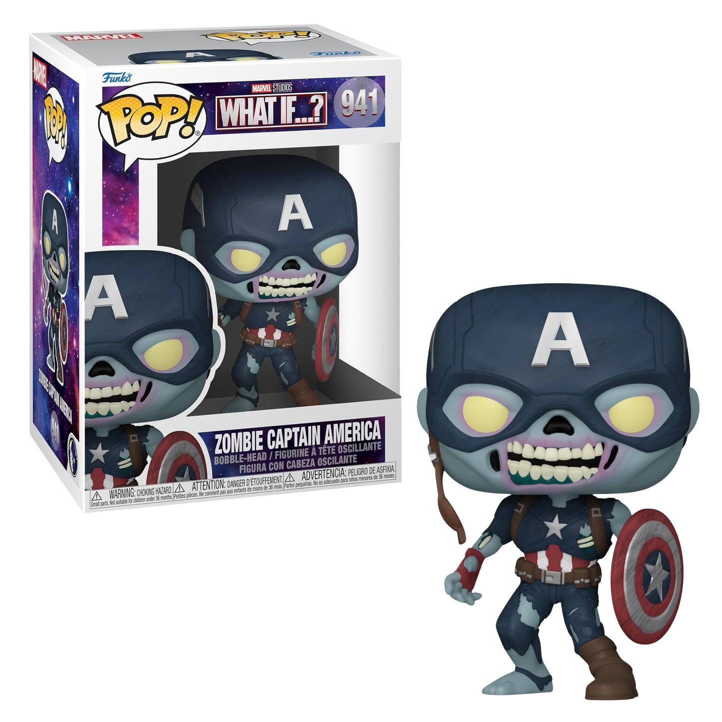Funko Pop! Marvel: Zombie Capitán América - Bobblehead